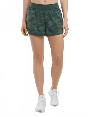 Danskin Layered Pull-on Running Shorts In Seasalt Green Camo