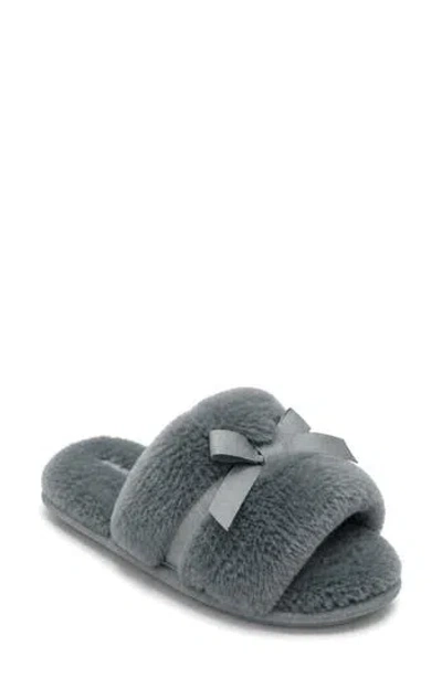 Danskin Lennon Faux Fur Scuff Slipper In Blue