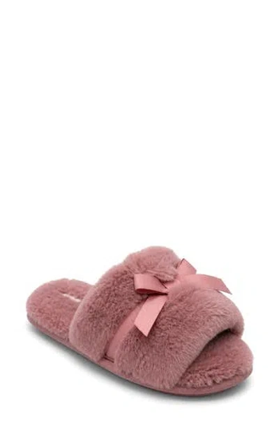 Danskin Lennon Faux Fur Scuff Slipper In Dusty Pink