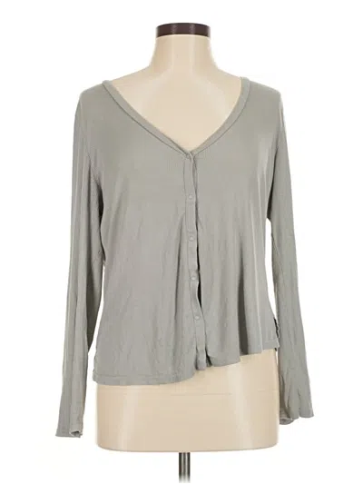Pre-owned Danskin Long Sleeve Blouse In Gray