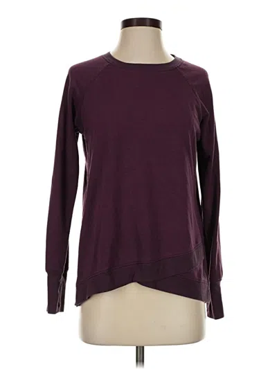 Pre-owned Danskin Long Sleeve Top Burgundy Crew Neck Tops