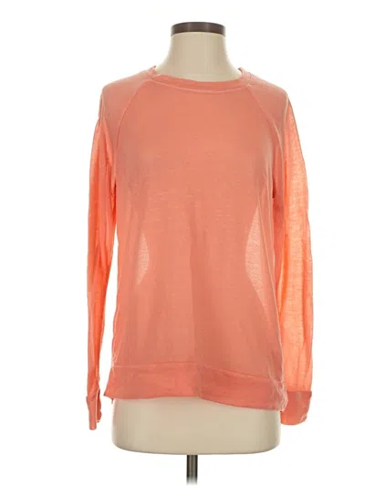 Pre-owned Danskin Long Sleeve Top Orange Crew Neck Tops