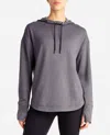 Danskin Lotus Popover Hoodie In Black Salt Heather In Multi