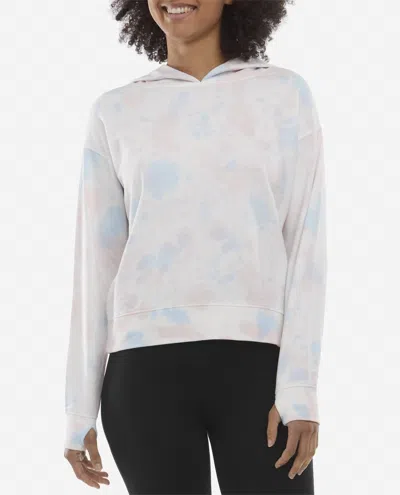 Danskin Mottled Tie Dye Hoodie In Crystal Turquoise In Blue