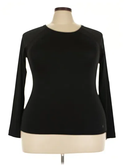 Pre-owned Danskin Now 3/4 Sleeve T-shirt In Black