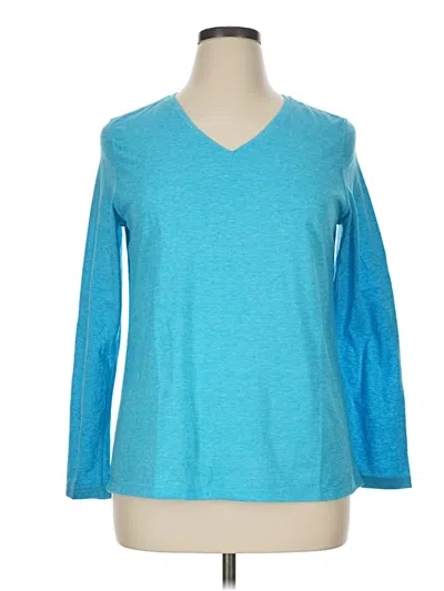 Pre-owned Danskin Now 3/4 Sleeve T-shirt In Blue
