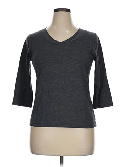 Pre-owned Danskin Now 3/4 Sleeve T-shirt In Gray