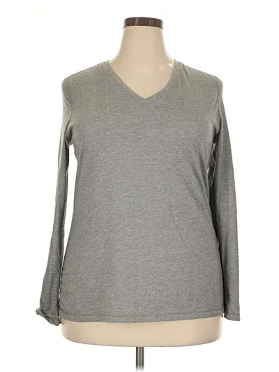 Pre-owned Danskin Now 3/4 Sleeve T-shirt In Gray