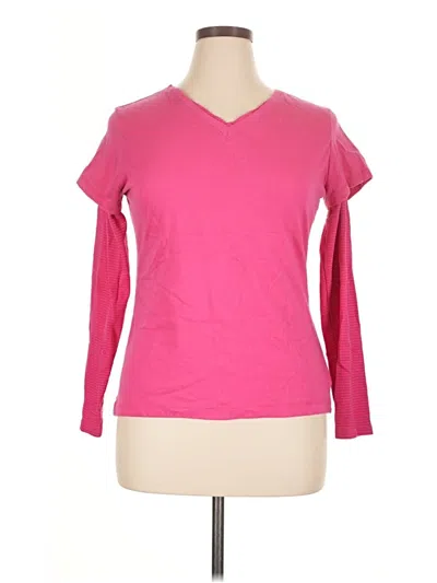 Pre-owned Danskin Now 3/4 Sleeve T-shirt In Pink