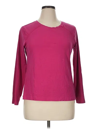 Pre-owned Danskin Now 3/4 Sleeve T-shirt In Pink
