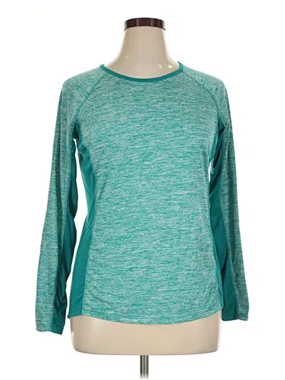 Pre-owned Danskin Now 3/4 Sleeve T-shirt In Teal