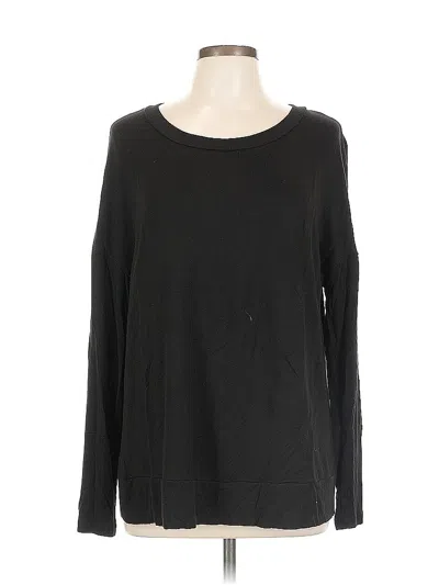 Pre-owned Danskin Now Long Sleeve Top Black Boatneck Tops