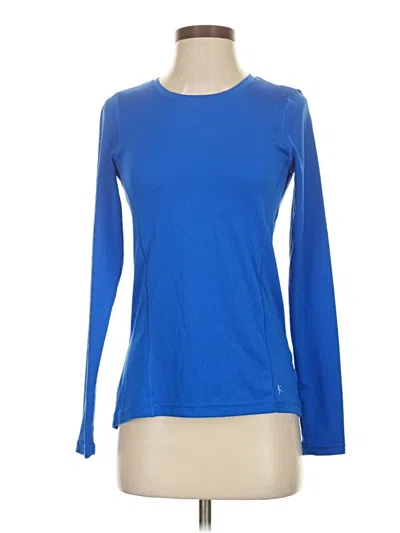 Pre-owned Danskin Now Long Sleeve Top Blue Crew Neck Tops