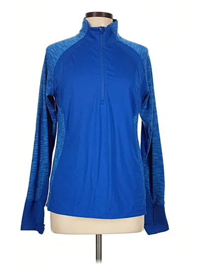 Pre-owned Danskin Now Long Sleeve Top Blue Turtleneck Tops