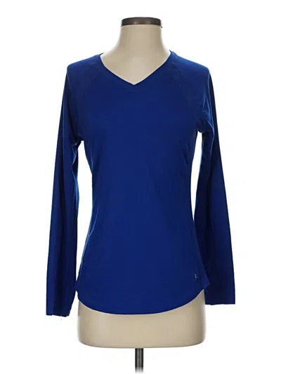 Pre-owned Danskin Now Long Sleeve Top Blue V-neck Tops