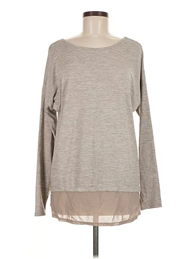 Pre-owned Danskin Now Long Sleeve Top Gray Boatneck Tops