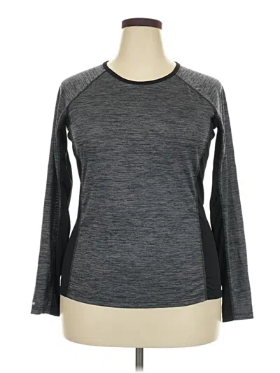 Pre-owned Danskin Now Long Sleeve Top Gray Crew Neck Tops