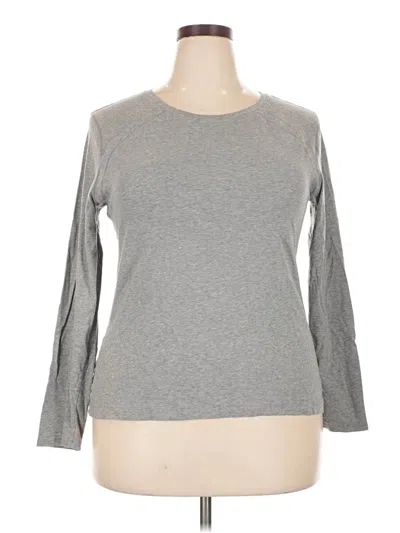 Pre-owned Danskin Now Long Sleeve Top Gray Crew Neck Tops