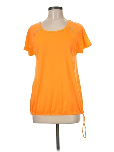 Pre-owned Danskin Now Short Sleeve Top Orange Scoop Neck Tops