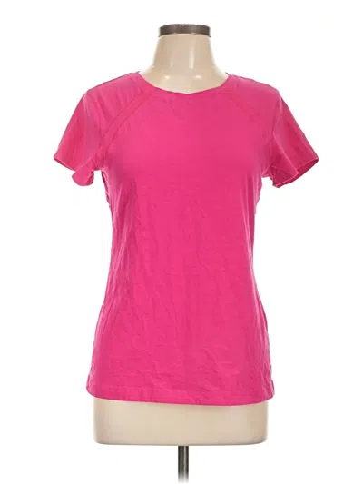 Pre-owned Danskin Now Short Sleeve Top Pink Crew Neck Tops