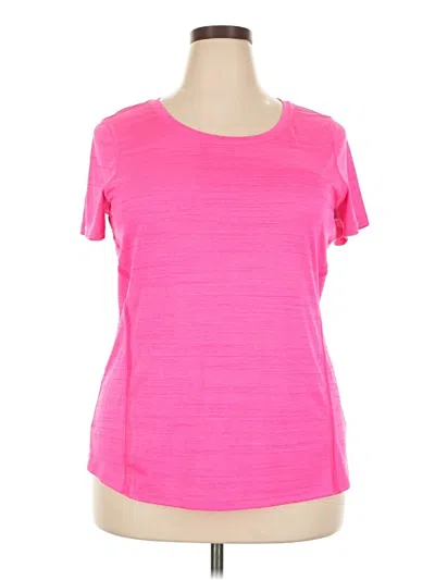 Pre-owned Danskin Now Short Sleeve Top Pink Scoop Neck Tops
