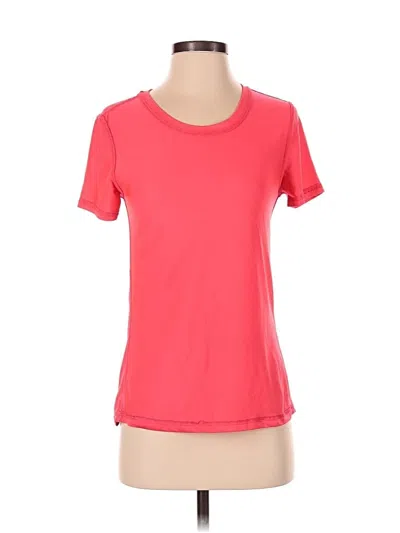 Pre-owned Danskin Now Short Sleeve Top Red Scoop Neck Tops