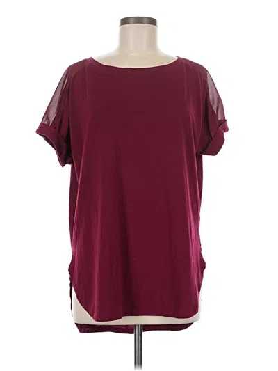 Pre-owned Danskin Now Short Sleeve T-shirt In Burgundy