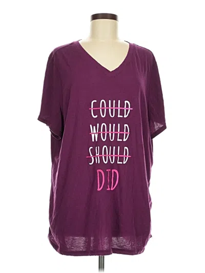 Pre-owned Danskin Now Short Sleeve T-shirt In Purple