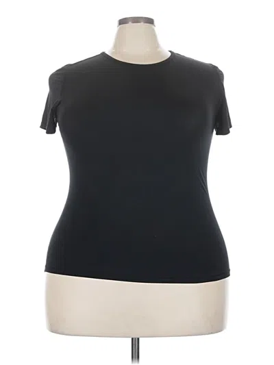 Pre-owned Danskin Now Short Sleeve Turtleneck In Black
