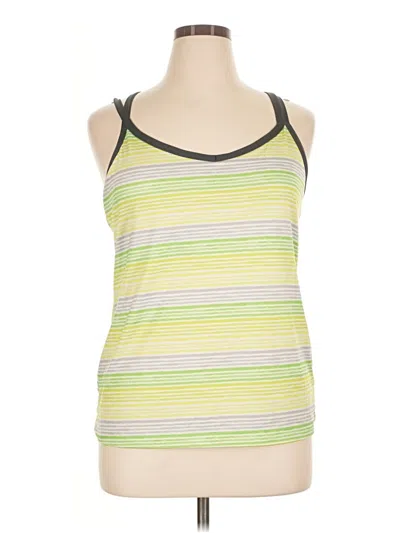 Pre-owned Danskin Now Sleeveless Top Green Halter Neckline Tops