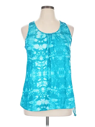 Pre-owned Danskin Now Tank Top Teal Halter Neckline Tops