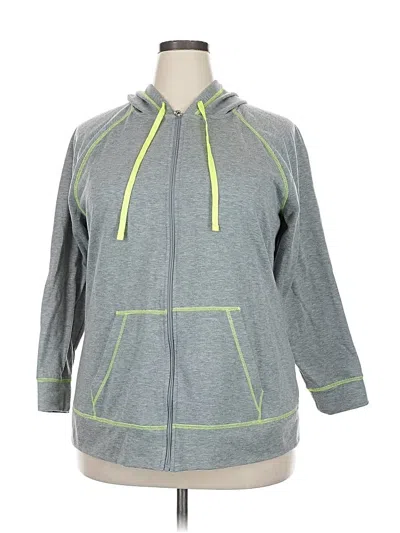 Pre-owned Danskin Now Zip Up Hoodie In Gray