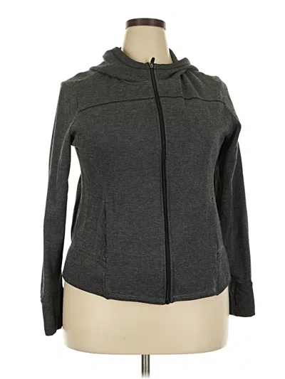 Pre-owned Danskin Now Zip Up Hoodie In Gray