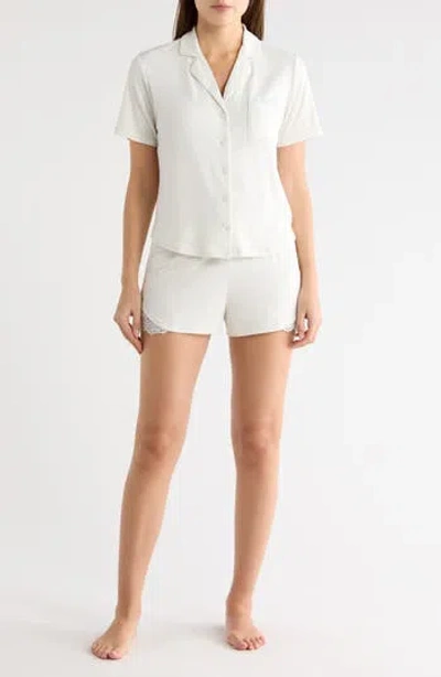 Danskin Peached Jersey Short Pajamas In White