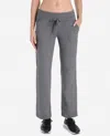 DANSKIN PLUS SIZE ESSENTIALS DRAWCORD PANTS IN CHARCOAL GREY HEATHER