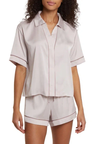 Danskin Satin Short Pajamas In Silver Lake