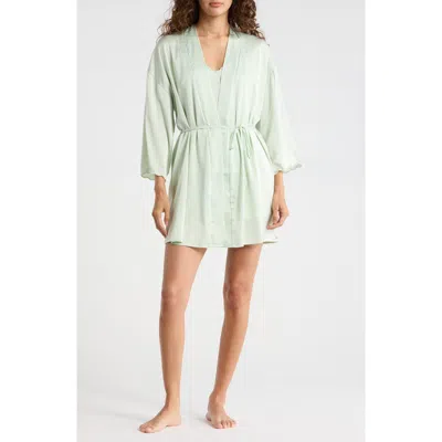 Danskin Scallop Satin Pajamas In Green