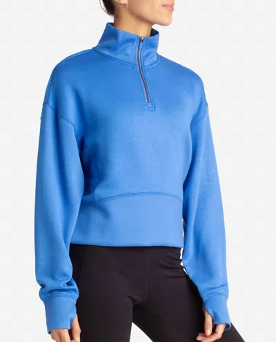 Danskin Scuba Corset Half-zip Jacket In Palace Blue