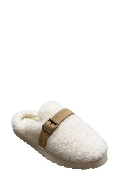 Danskin Sherpa Microsuede Belt Scuff Slipper In Ivory