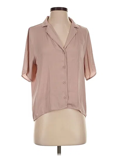 Pre-owned Danskin Short Sleeve Blouse In Tan