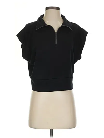 Pre-owned Danskin Short Sleeve Top Black Cowl Neck Tops