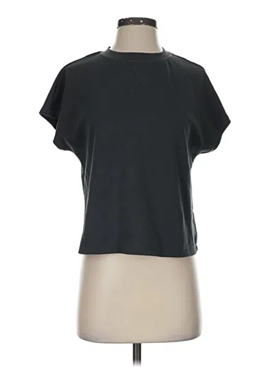 Pre-owned Danskin Short Sleeve Top Black Mock Neckline Tops