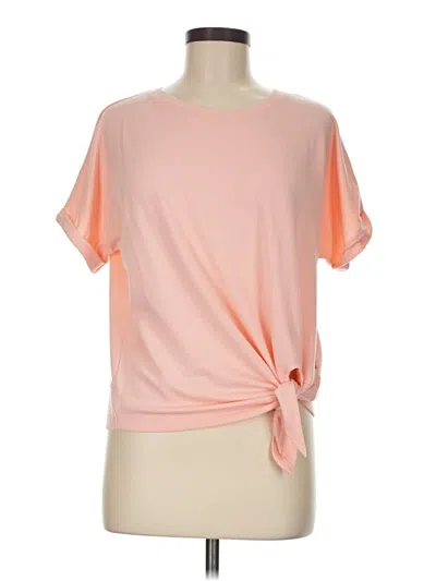Pre-owned Danskin Short Sleeve Top Pink Crew Neck Tops
