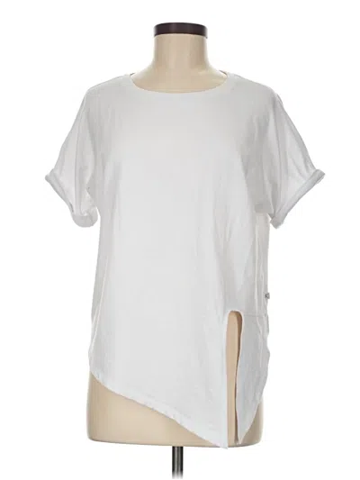 Pre-owned Danskin Short Sleeve Top White Keyhole Neckline Tops