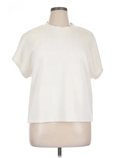Pre-owned Danskin Short Sleeve Turtleneck In White