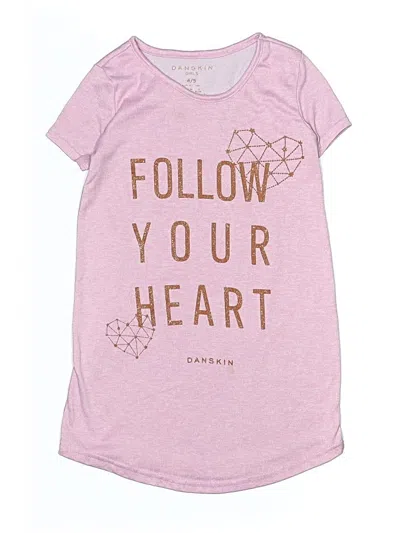 Pre-owned Danskin Kids' Sleeveless Top Pink Hearts Pattern Sweetheart Neckline Tops