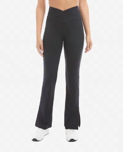 Danskin Slit Flare Pants In Black Salt