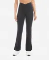 Danskin Slit Flare Pants In Black Salt In Multi