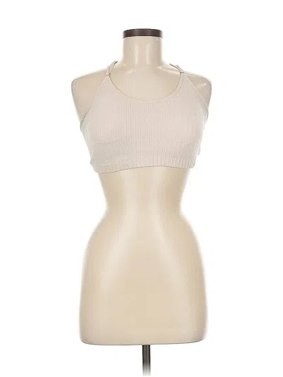 Pre-owned Danskin Tank Top Ivory Halter Neckline Tops In White