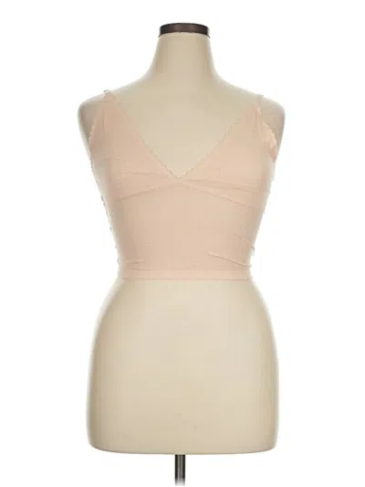 Pre-owned Danskin Tank Top Tan Strapless Neckline Tops
